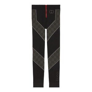 NWT GUCCI GG Jersey Jacquard Leggings Grey Black GG Size L